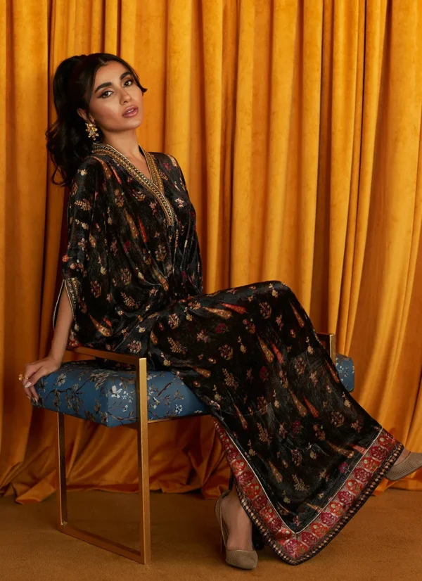 Marilyn Printed Velvet Kaftan – Farah Talib Aziz