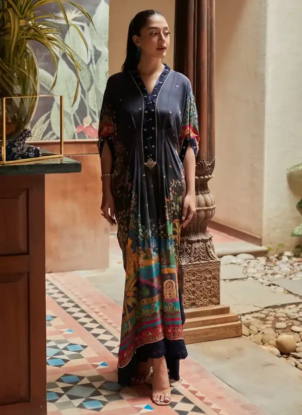 Alexa Navy Kaftan – Farah Talib Aziz