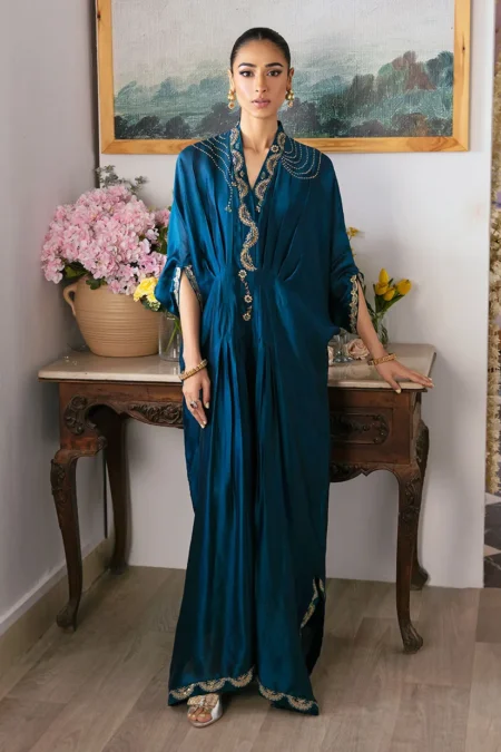 Nami Teal Kaftan – Farah Talib Aziz